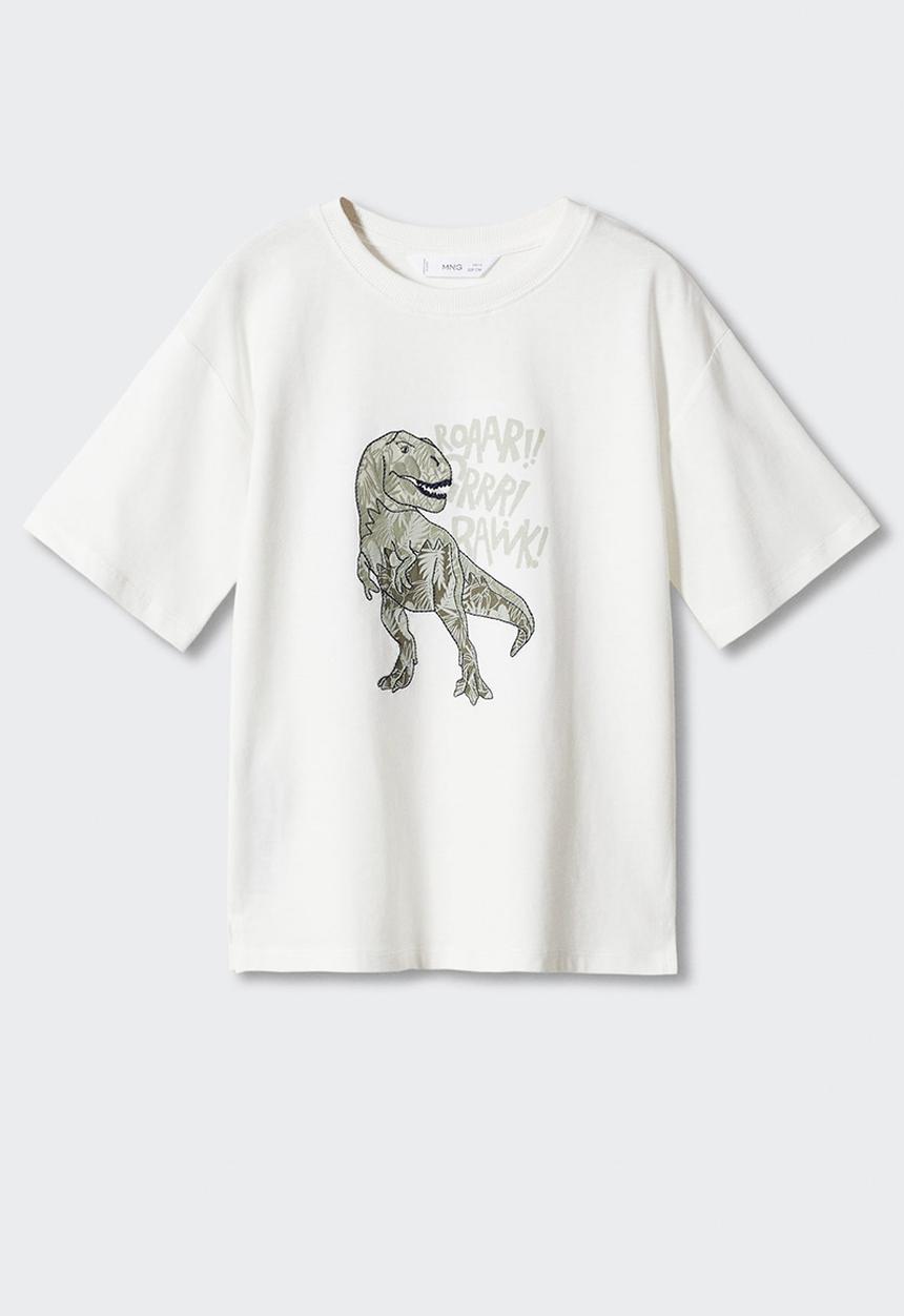MANGO - T-shirt camo - off white