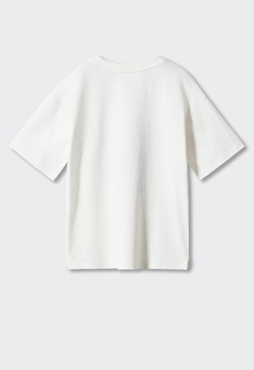 MANGO - T-shirt camo - off white