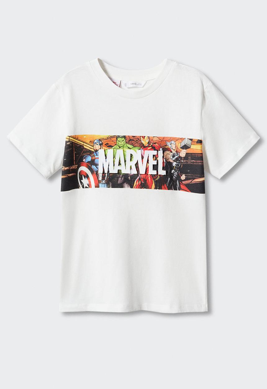 MANGO - T-shirt assemble - offwhite