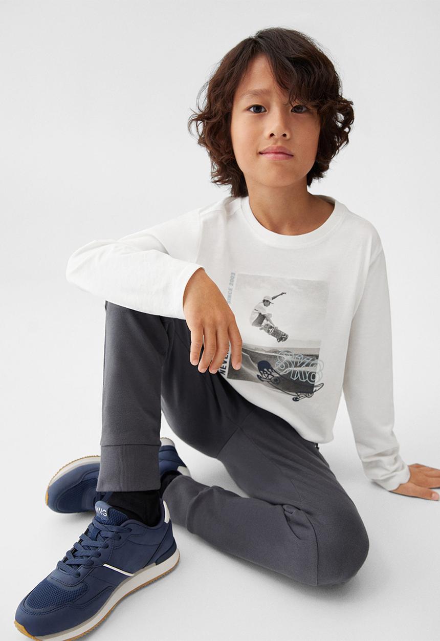 MANGO - T-shirt fototext - off white