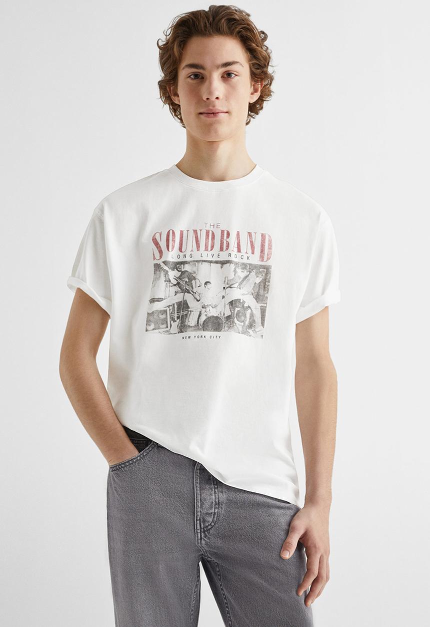 MANGO - T-shirt rumble - offwhite
