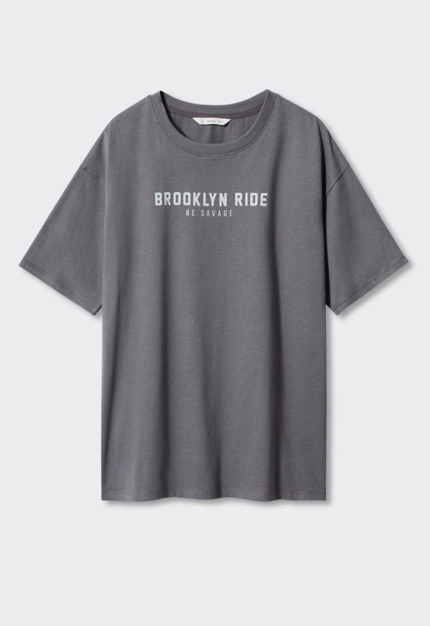 MANGO - T-shirt leo - charcoal