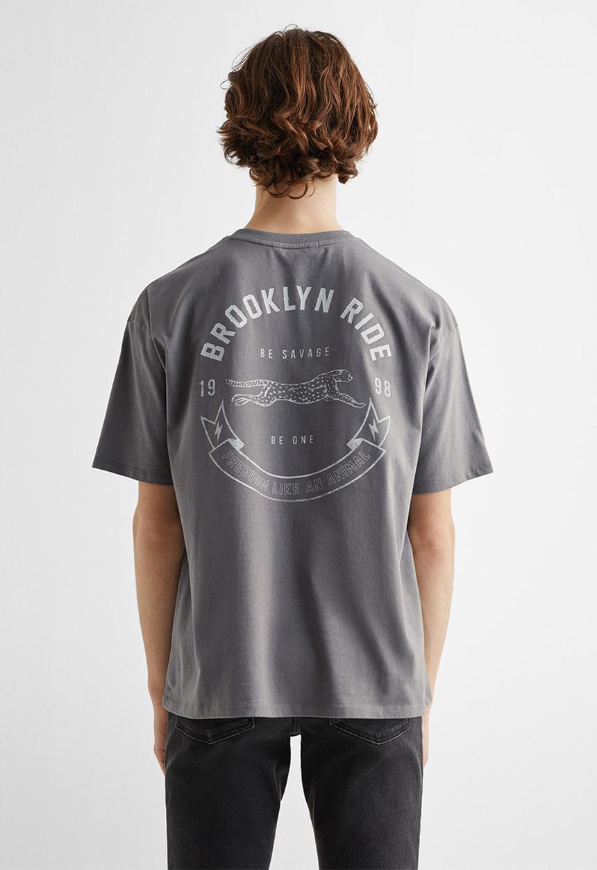 MANGO - T-shirt leo - charcoal
