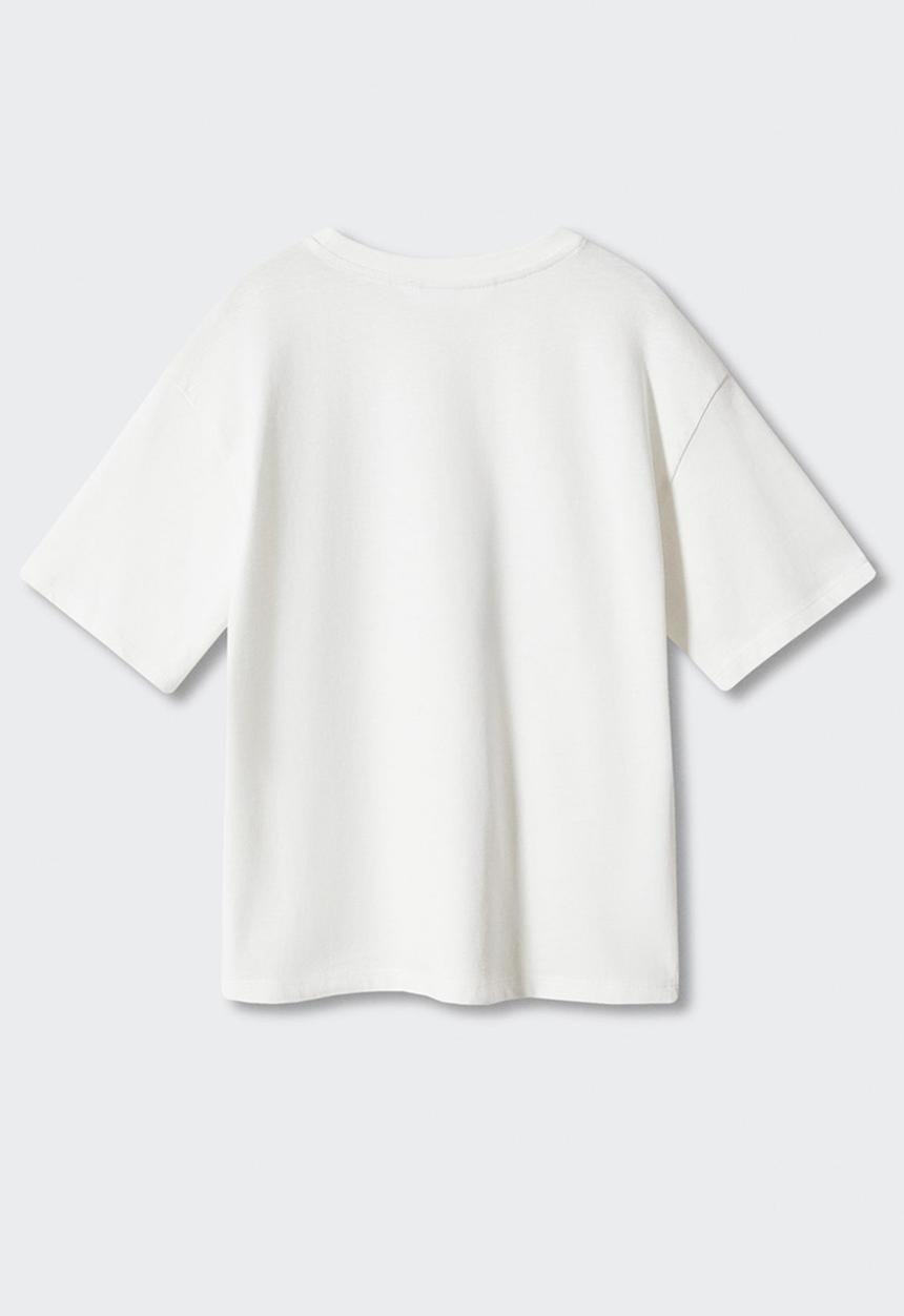 MANGO - T-shirt long - off white
