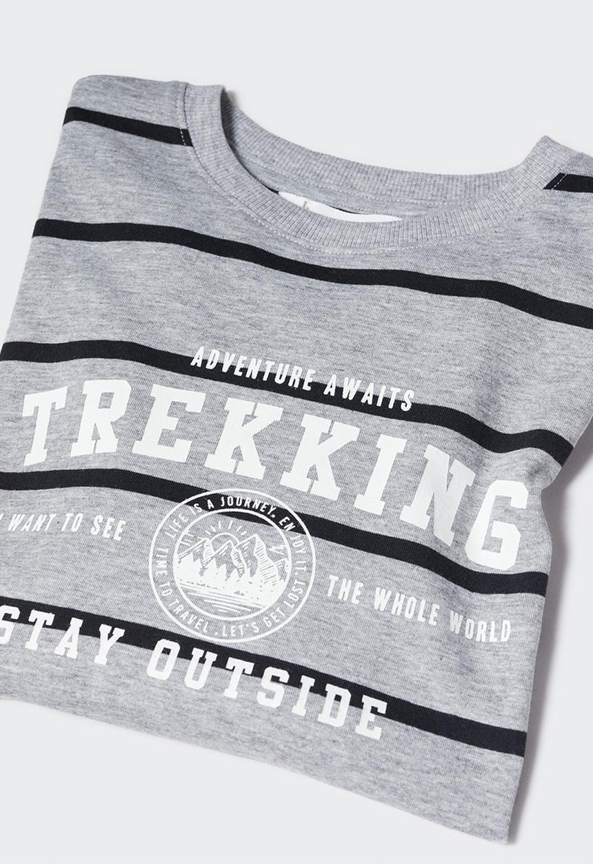 MANGO - T-shirt trekking - medium grey