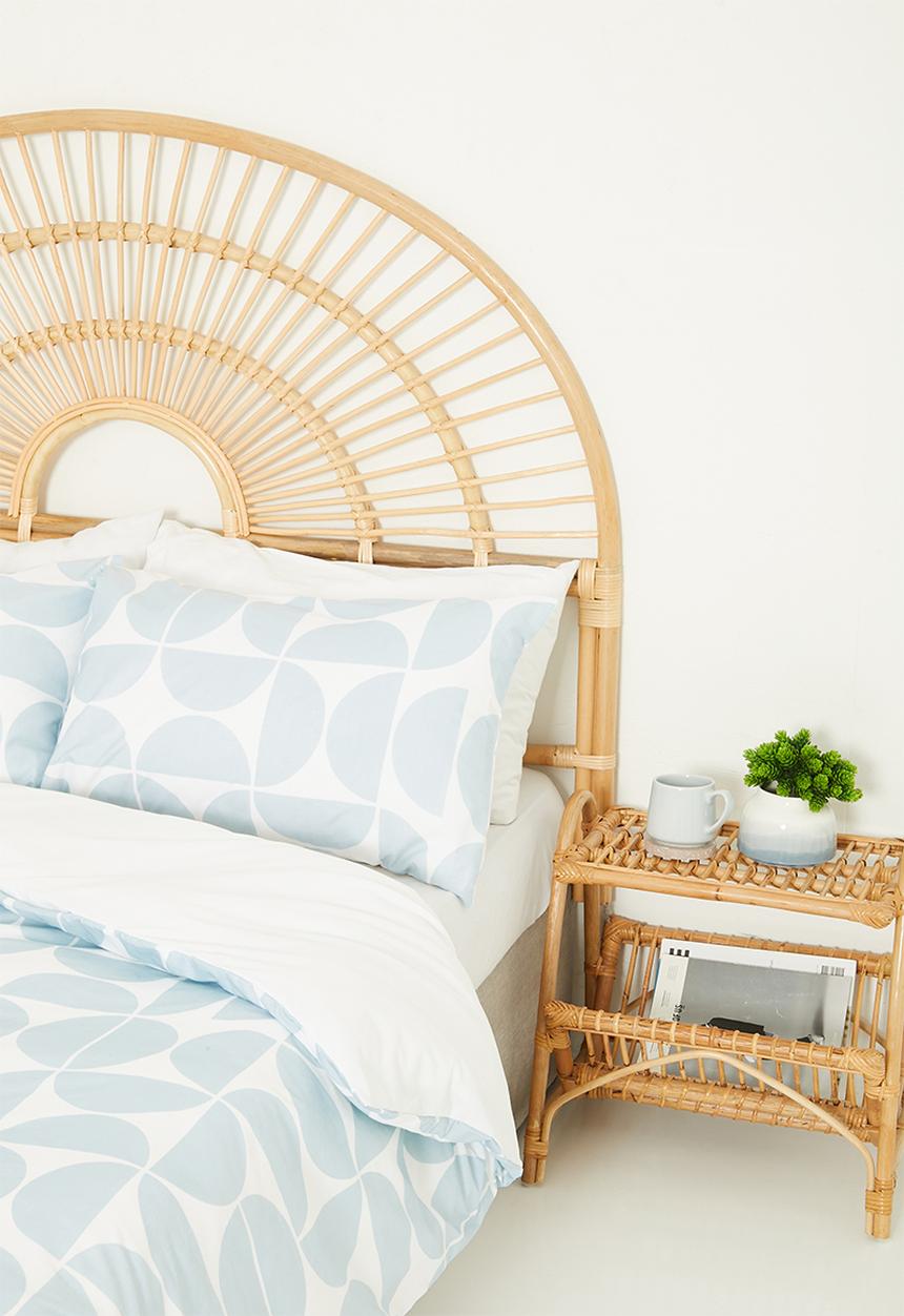 Sixth Floor - Lunar printed polycotton duvet cover set - blue
