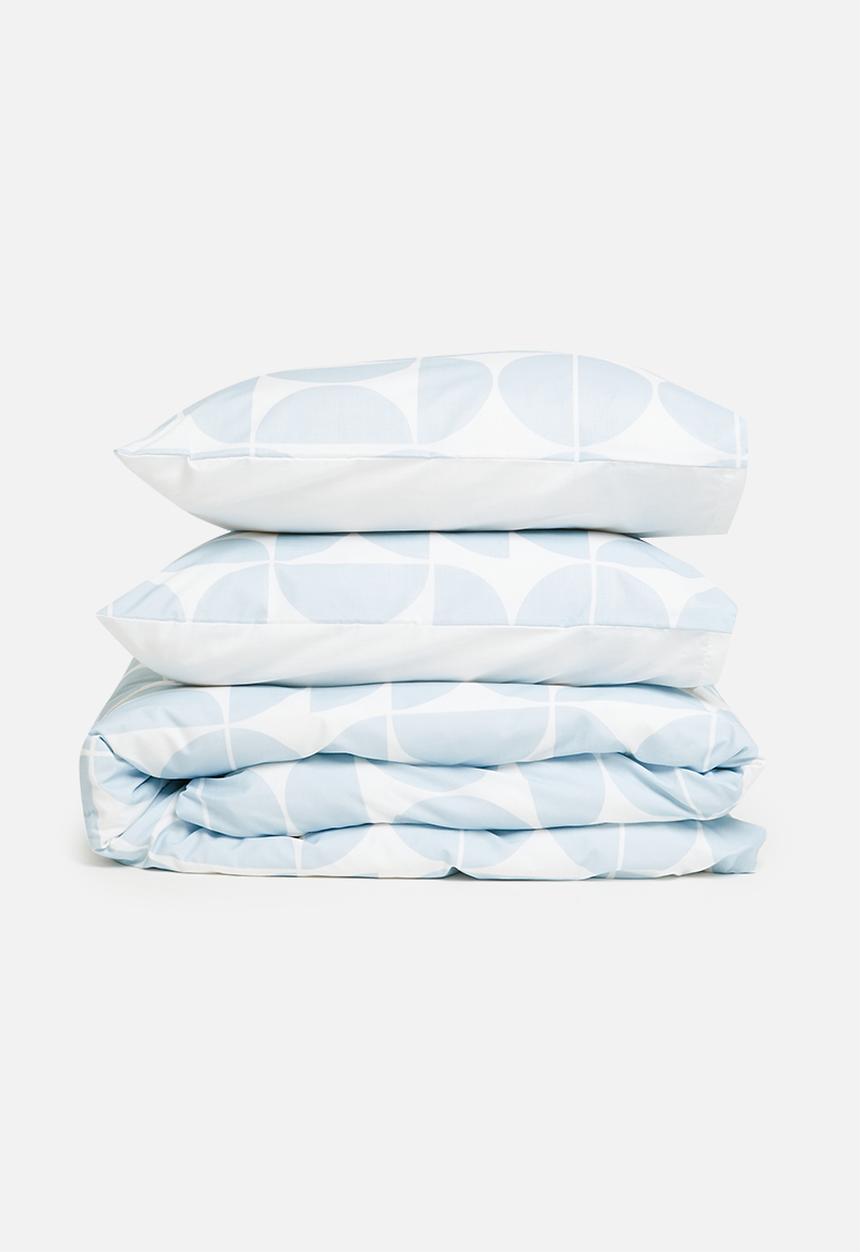 Sixth Floor - Lunar printed polycotton duvet cover set - blue