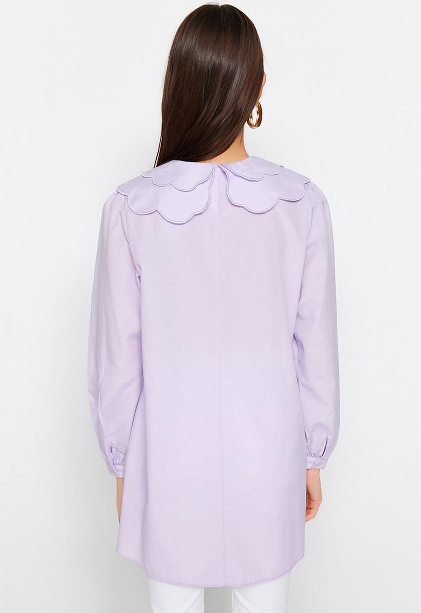 Trendyol - Peter pan collar tunic top - lilac
