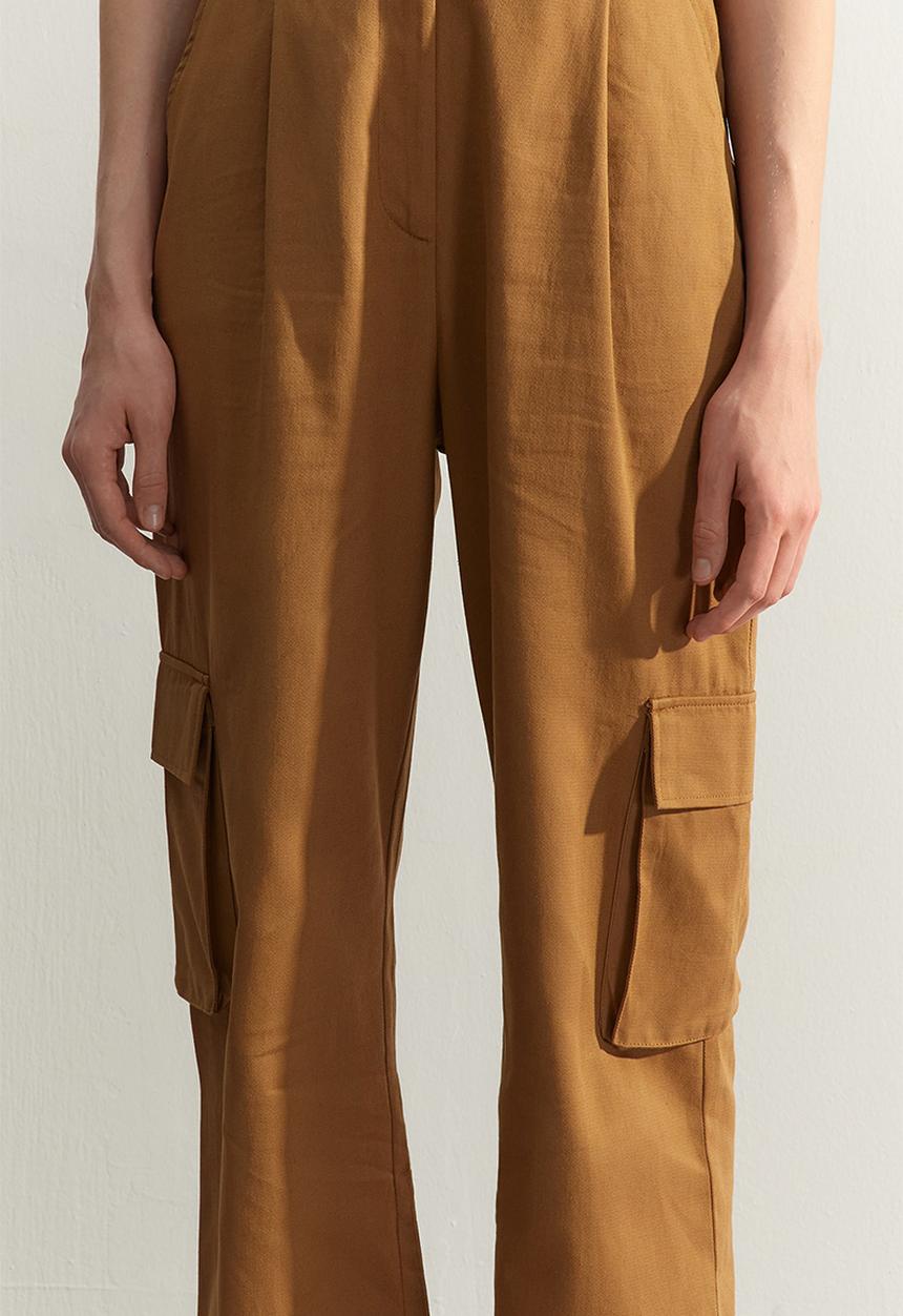 Trendyol - Strappy long jumpsuit - camel