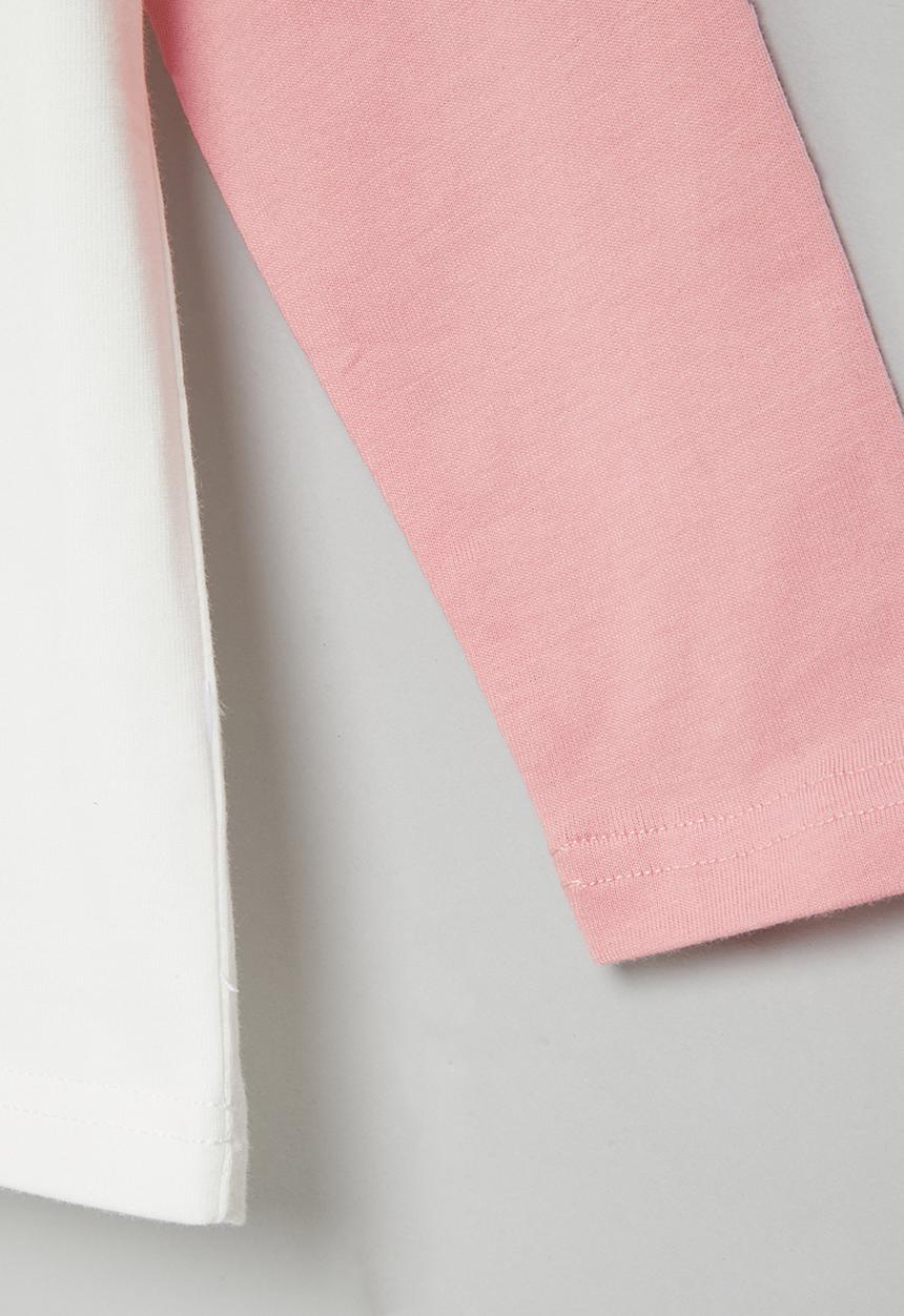 Pop Candy - Girls raglan tee - pink & white