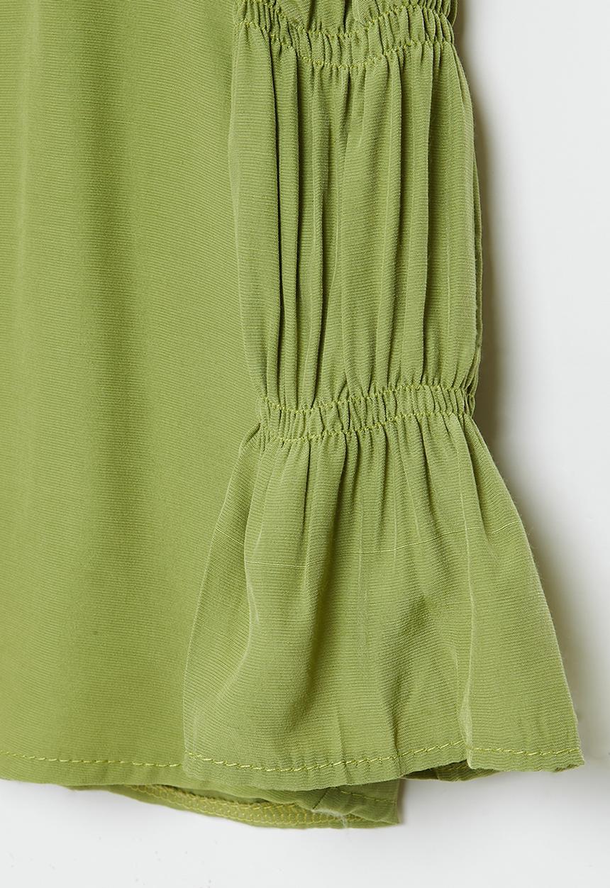 Pop Candy - Girls puff sleeve blouse - green