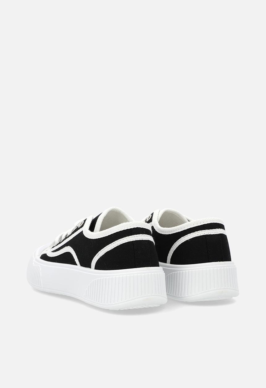 Pop Candy - Chunky sole lace up sneakers - black and white