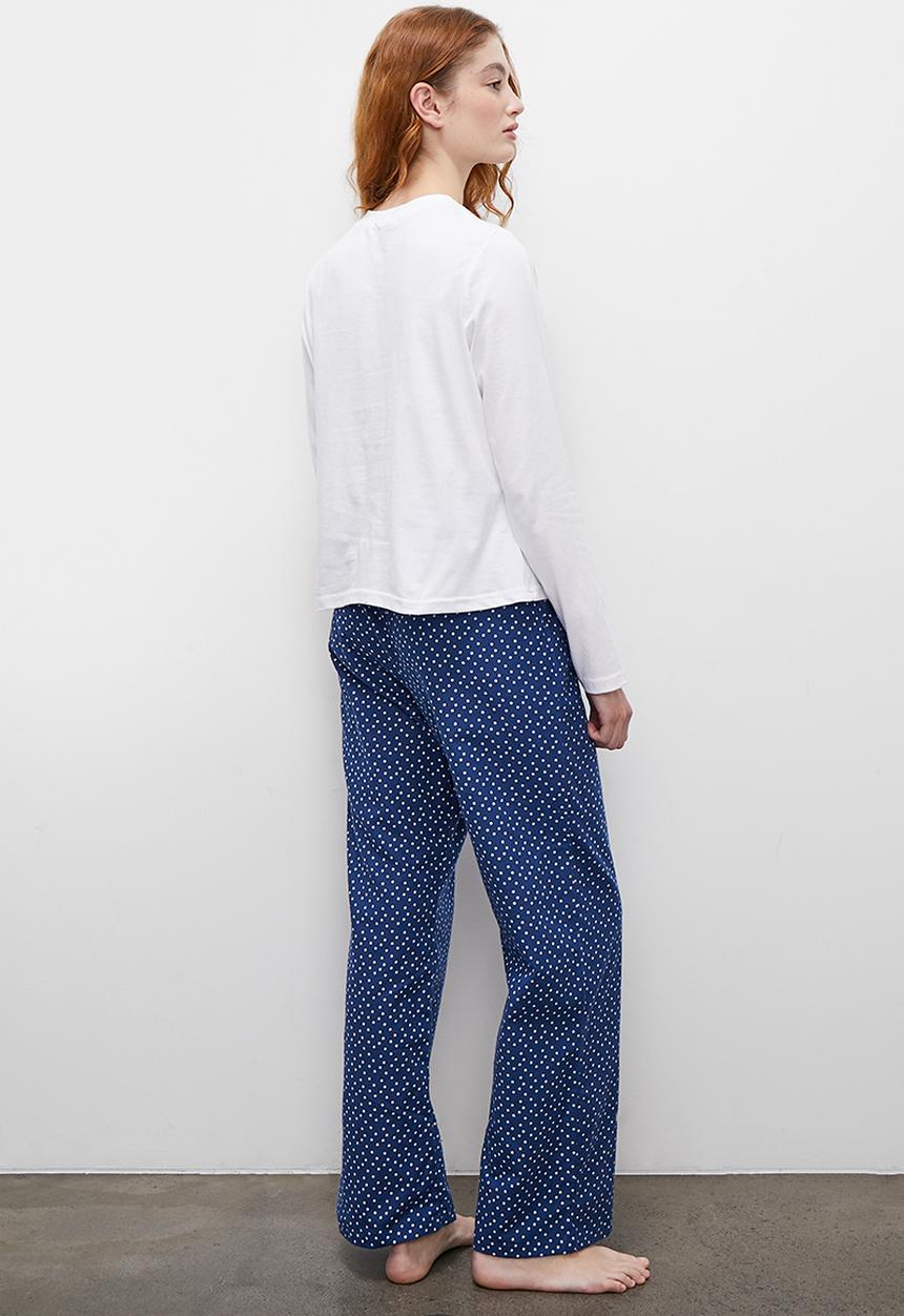 Superbalist - Ls top & flannel pants set -  msr navy spot