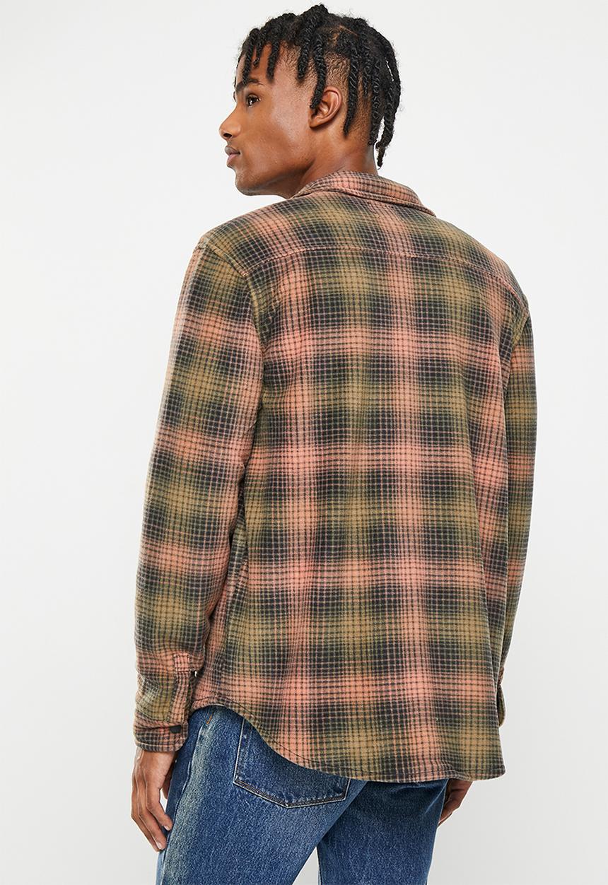Billabong  - Furnace flannel - coral & green