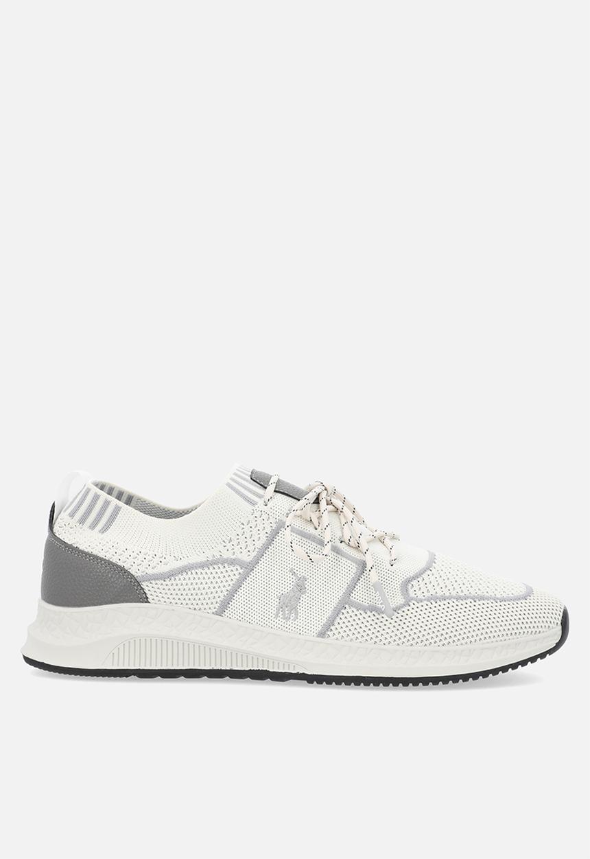 POLO - Side flash knit sneaker - off white