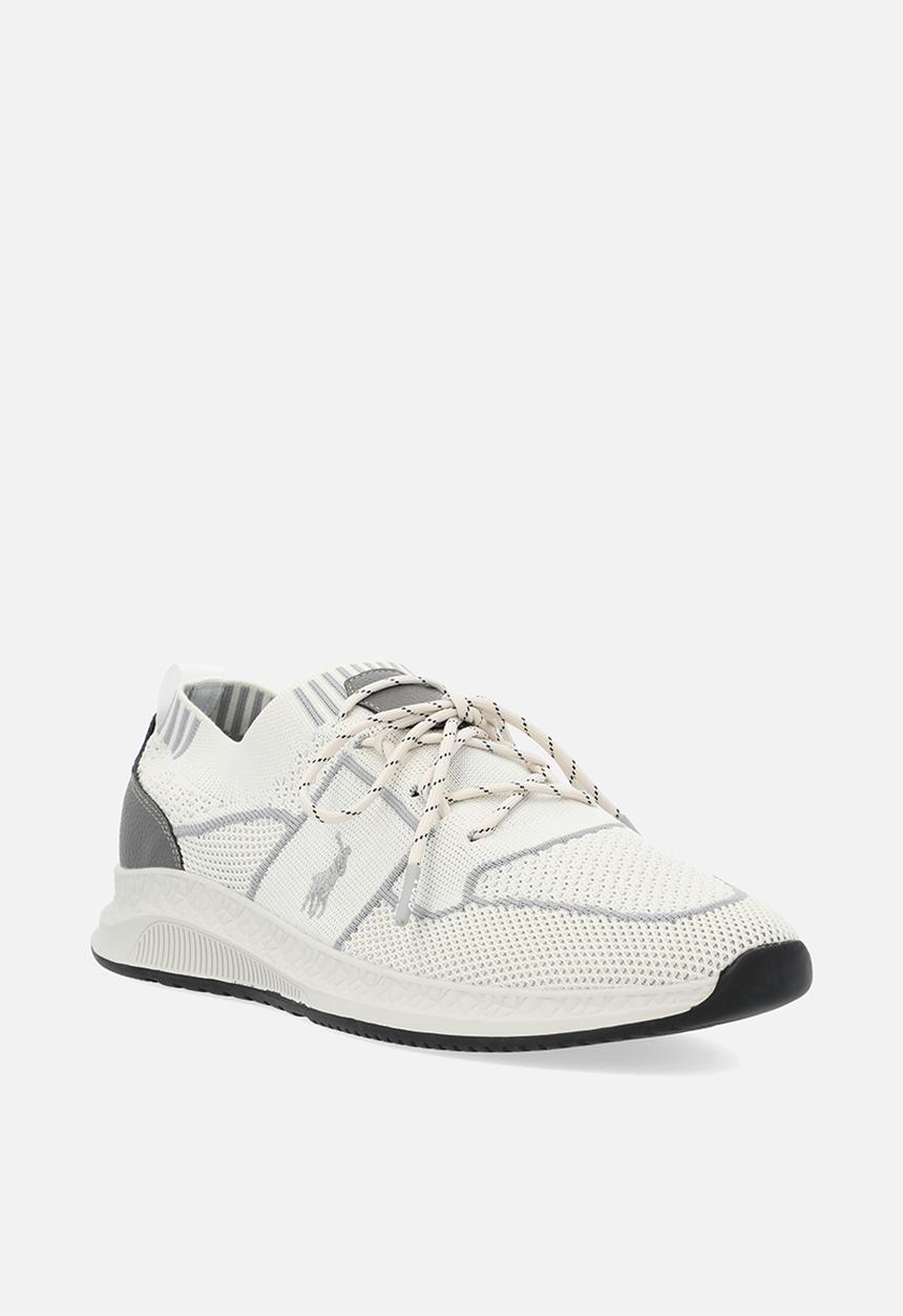 POLO - Side flash knit sneaker - off white