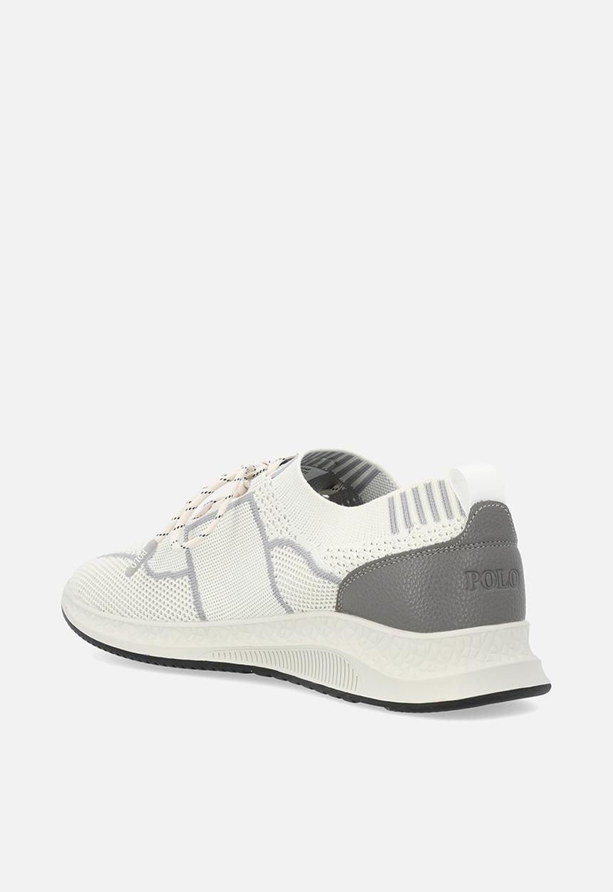 POLO - Side flash knit sneaker - off white