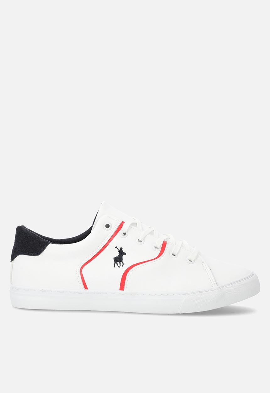 POLO - Side flash piping pu sneaker - navy & red