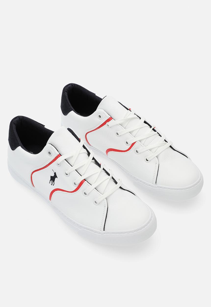 POLO - Side flash piping pu sneaker - navy & red