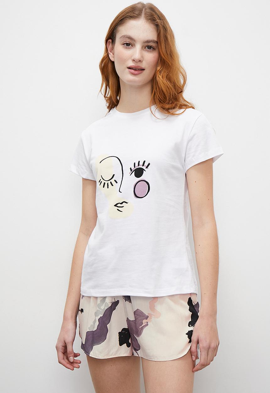Superbalist - Ss placement print tee & aop woven short - white arsty white