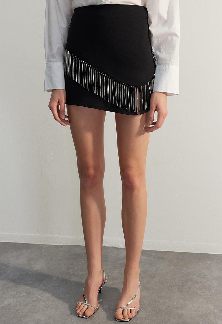 Trendyol - Chain detail mini skirt - black