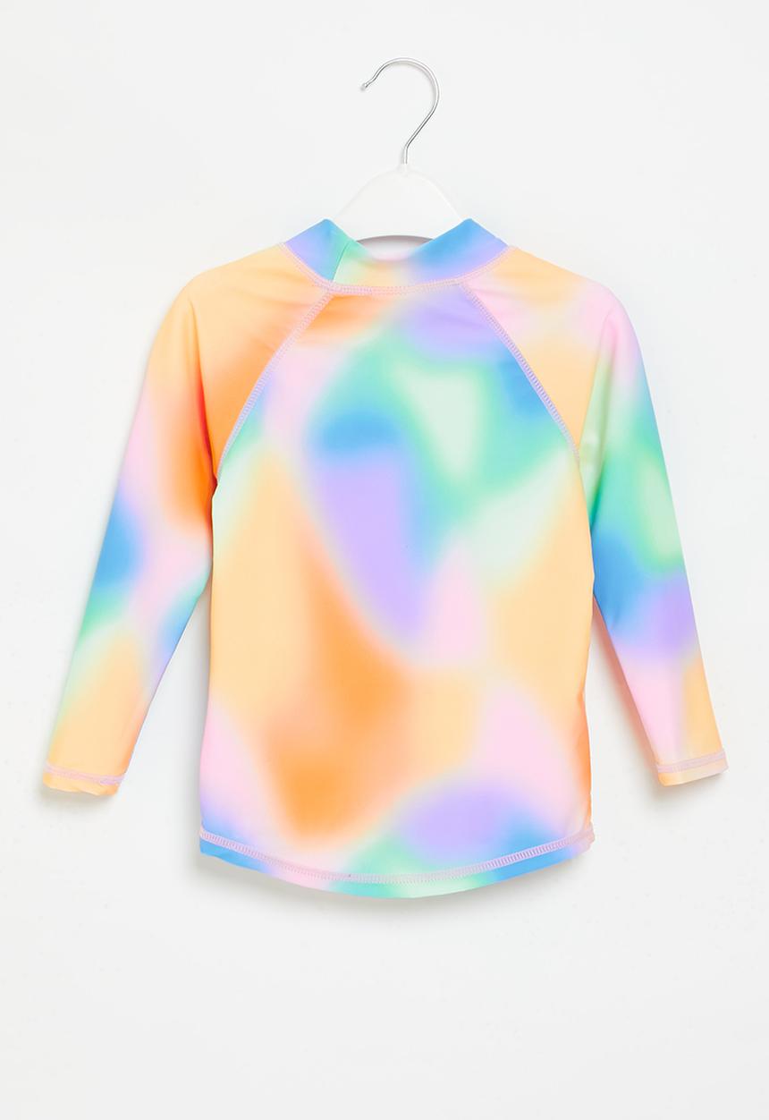 Cotton On - Flynn long sleeve raglan rash vest- rainbow / digi dye