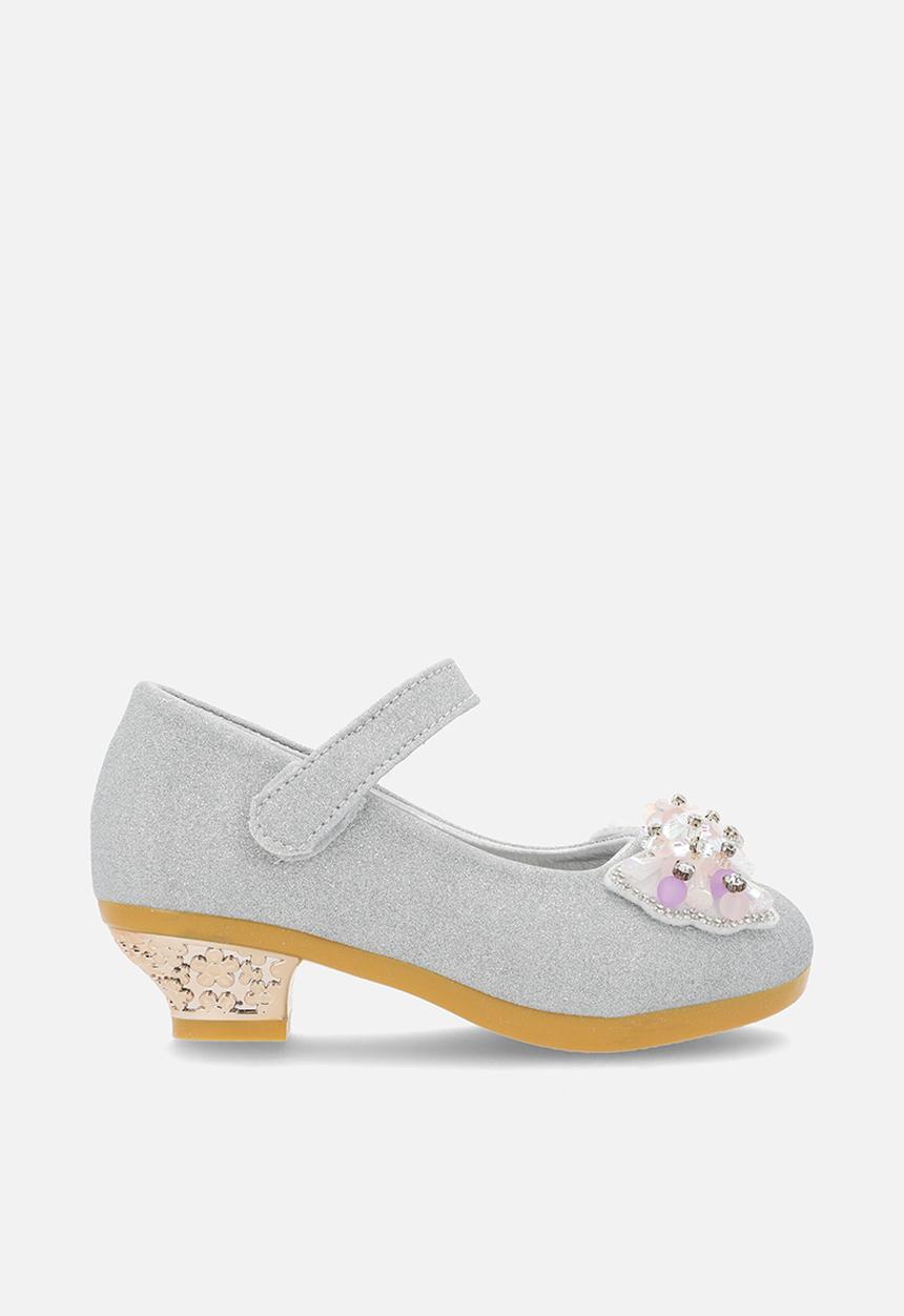 Pop Candy - Girls kitten heel - silver glitter