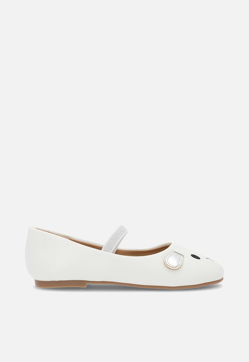 Pop Candy - Girls novelty pumps - white & silver