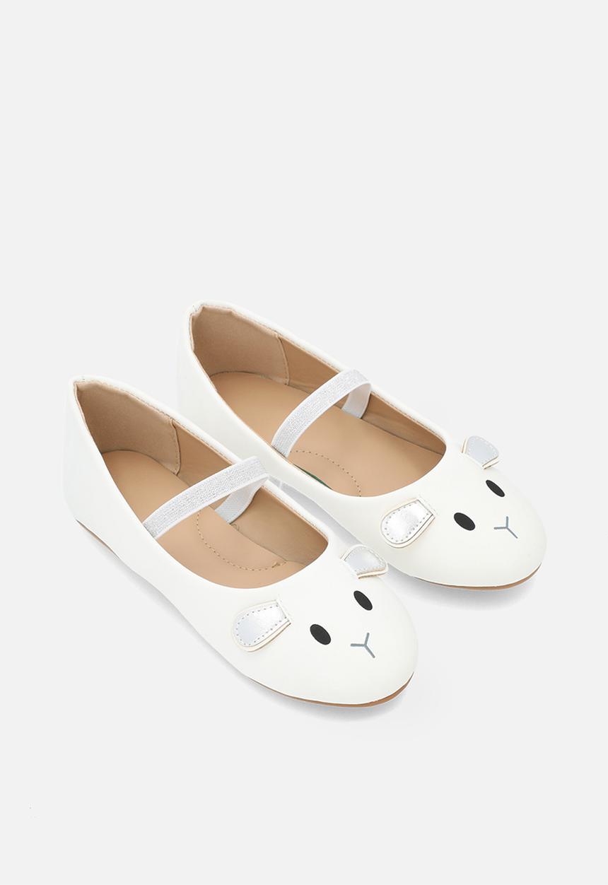 Pop Candy - Girls novelty pumps - white & silver