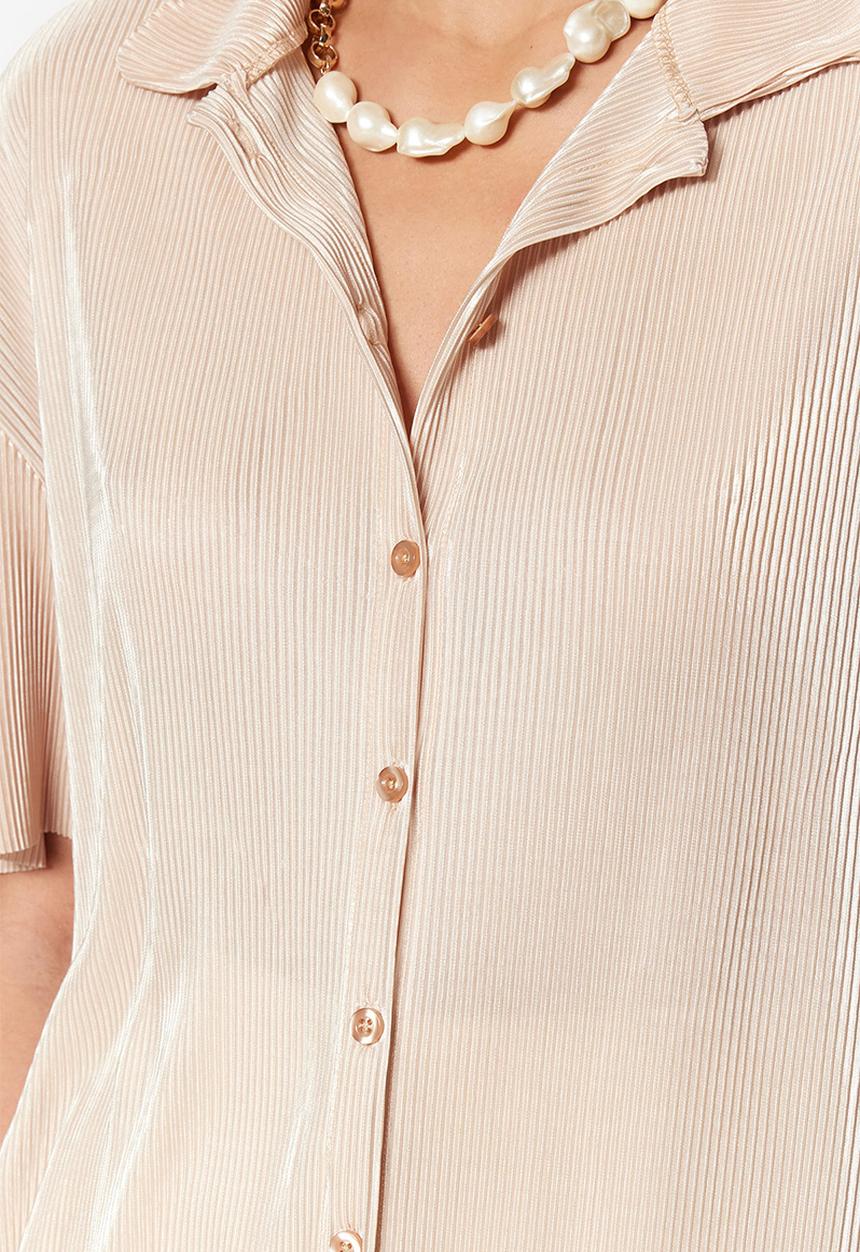 Trendyol - Basic relaxed shirt - beige