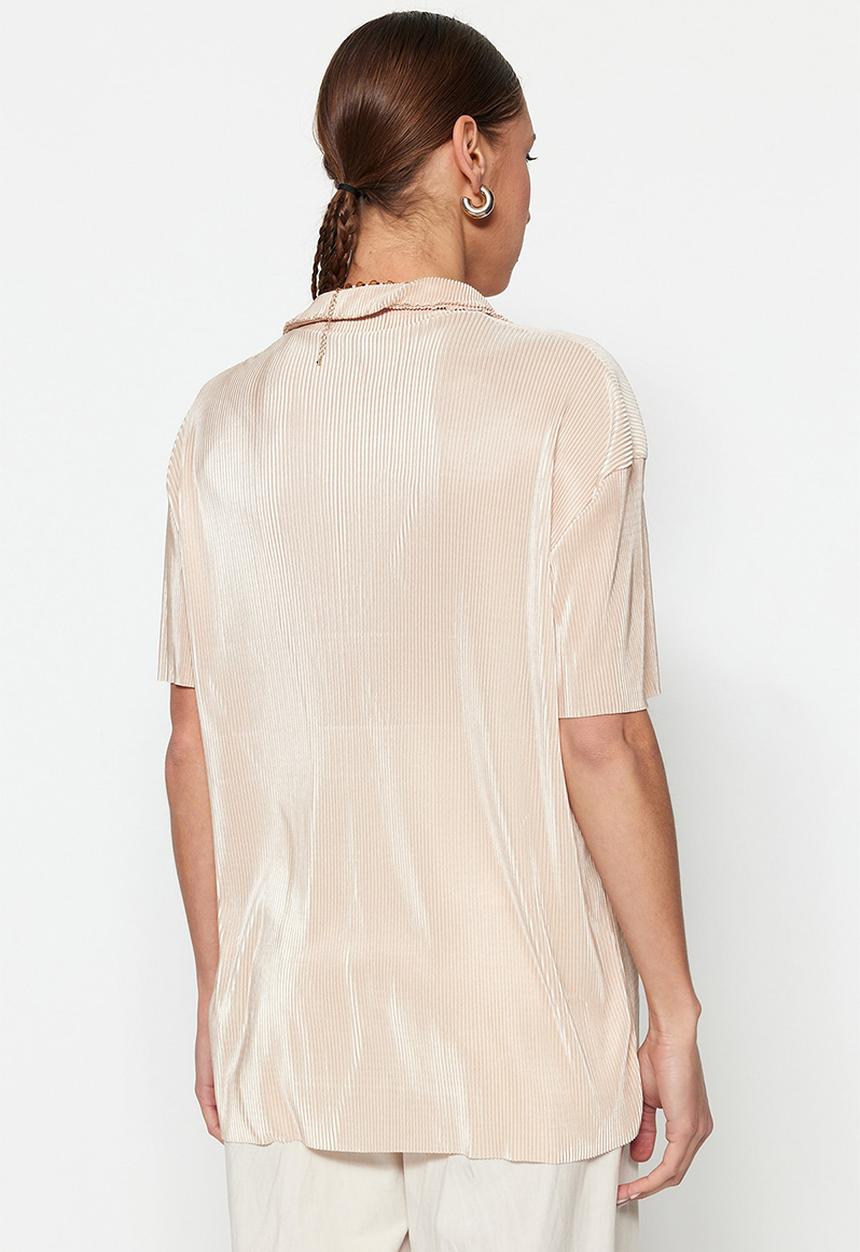 Trendyol - Basic relaxed shirt - beige
