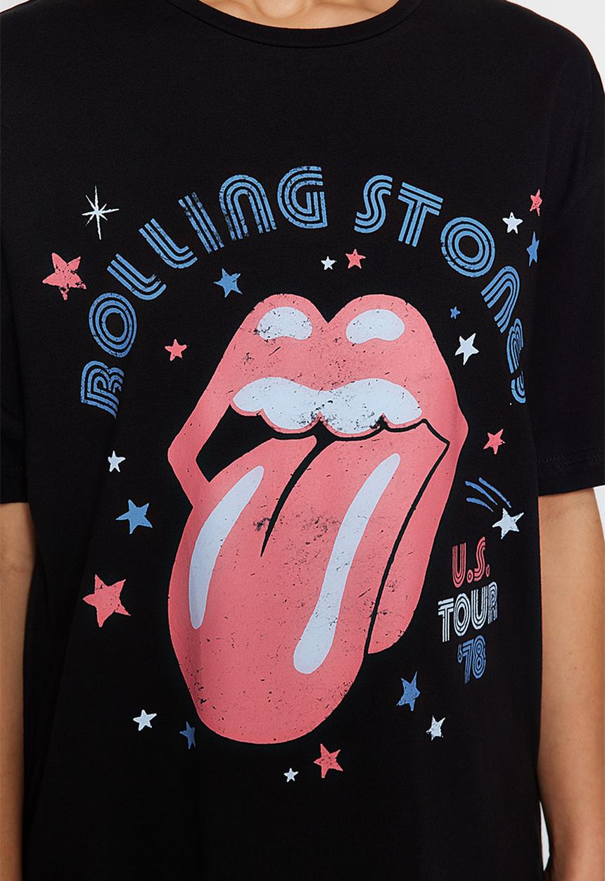 Trendyol - Rolling stones boyfriend t-shirt - black