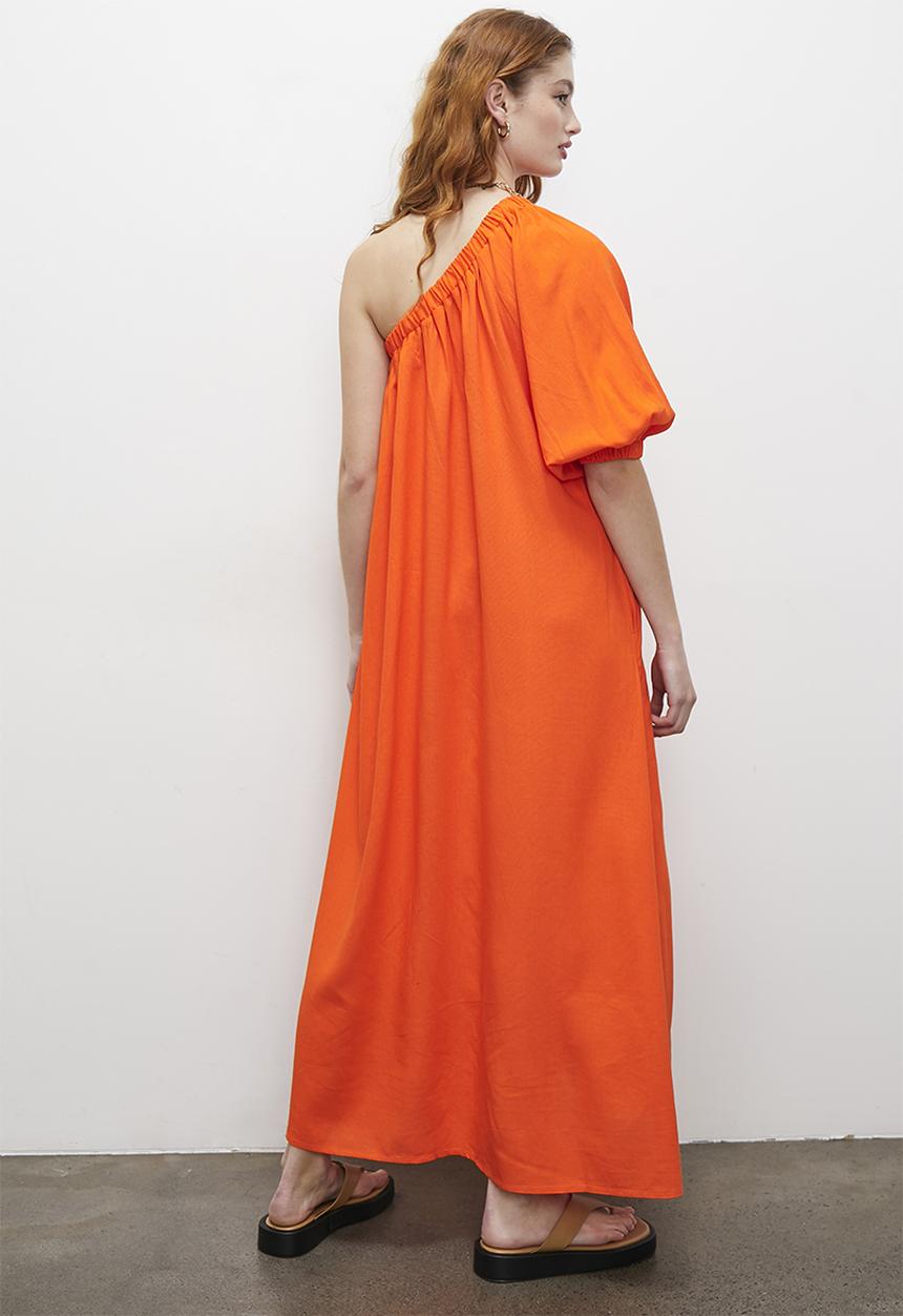 Superbalist - Asym shoulder trapeze maxi - orange