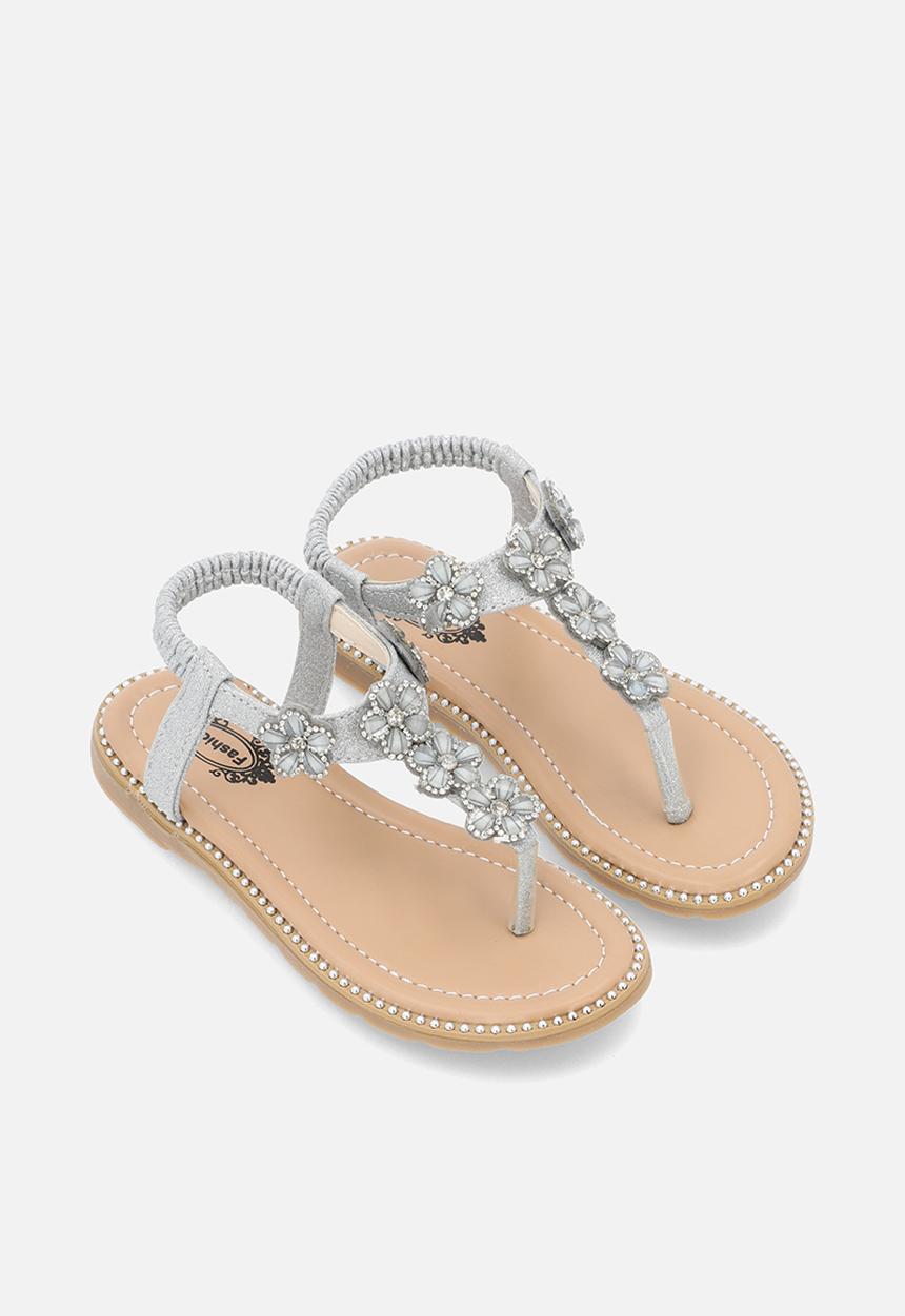 Pop Candy - Girls T-strap sandals -silver