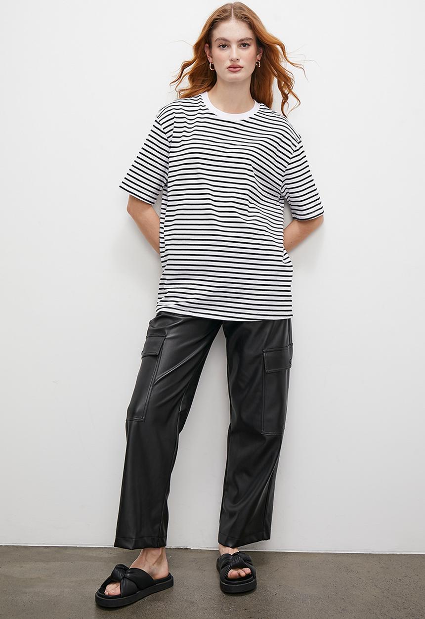 Superbalist - Oversized stripe tee - black and white