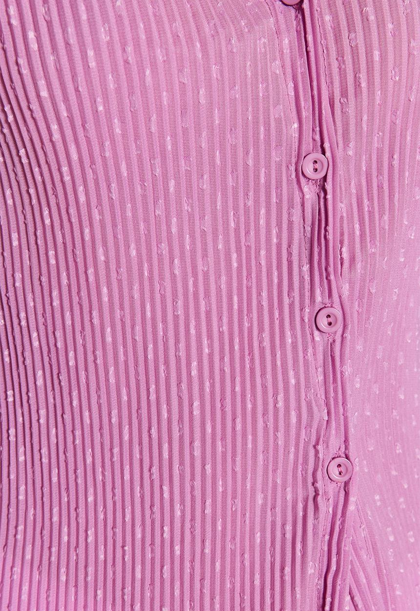 Trendyol - Polka dot fitted shirt - lilac