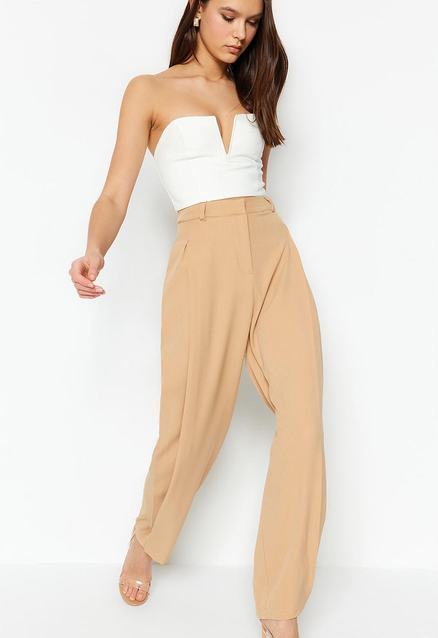 Trendyol - High rise tapered trousers - neutral