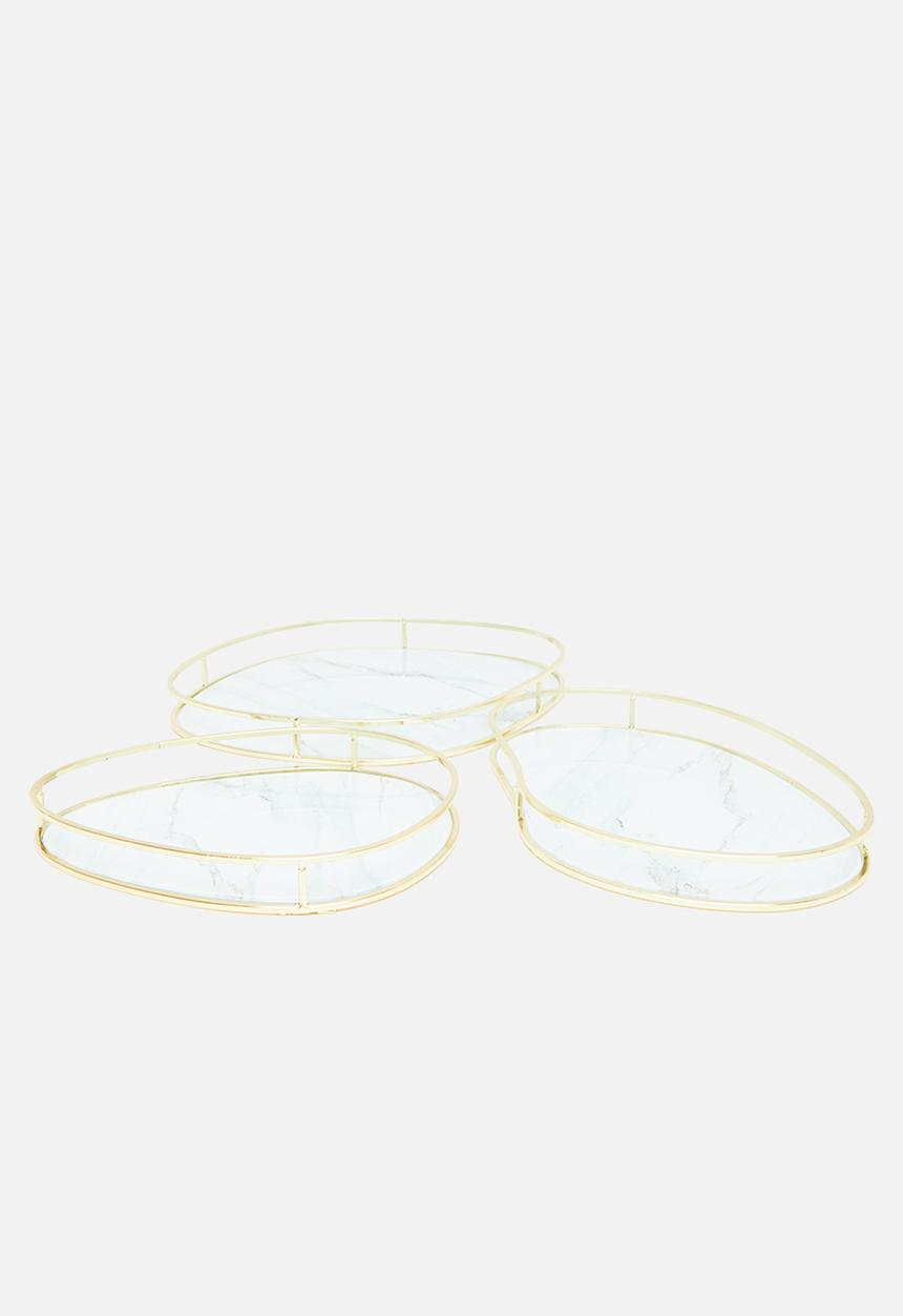 H&S - Marble tray - gold