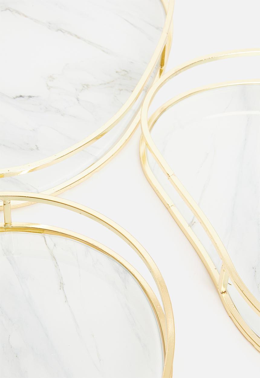 H&S - Marble tray - gold