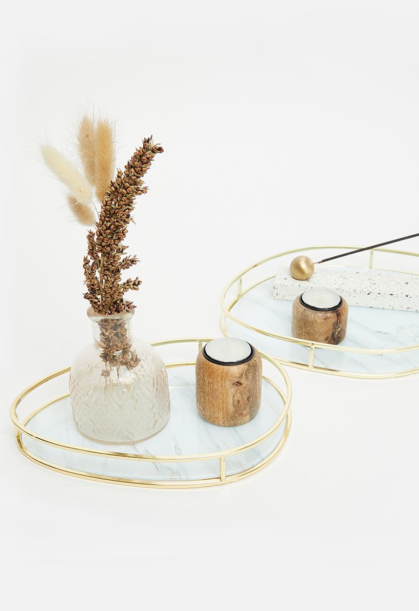 H&S - Marble tray - gold