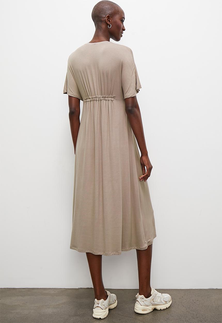 Superbalist - Drawstring detail t-shirt dress - taupe