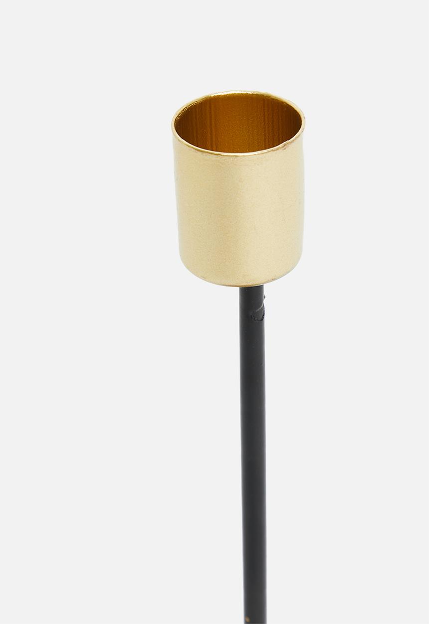 H&S - Candle holder - black & gold