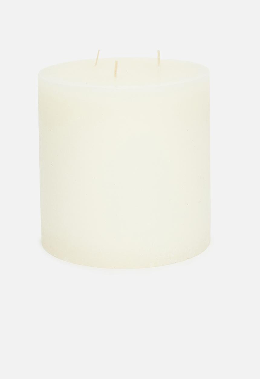 H&S - 3 Wick pillar candle - off white