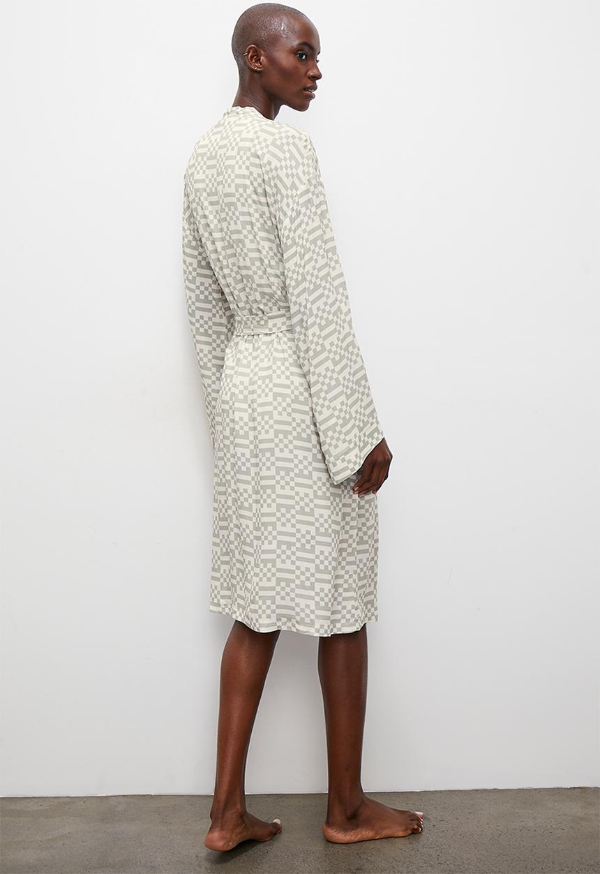 Superbalist - Long sleeve robe - off white & grey