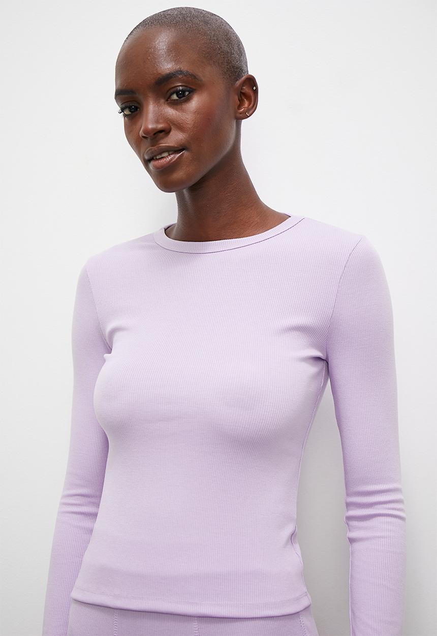 Superbalist - Long sleeve fitted rib tee - lilac
