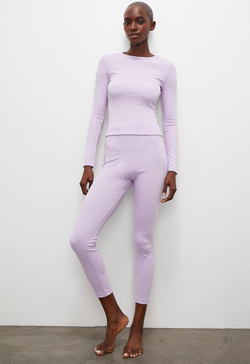 Superbalist - Long sleeve fitted rib tee - lilac