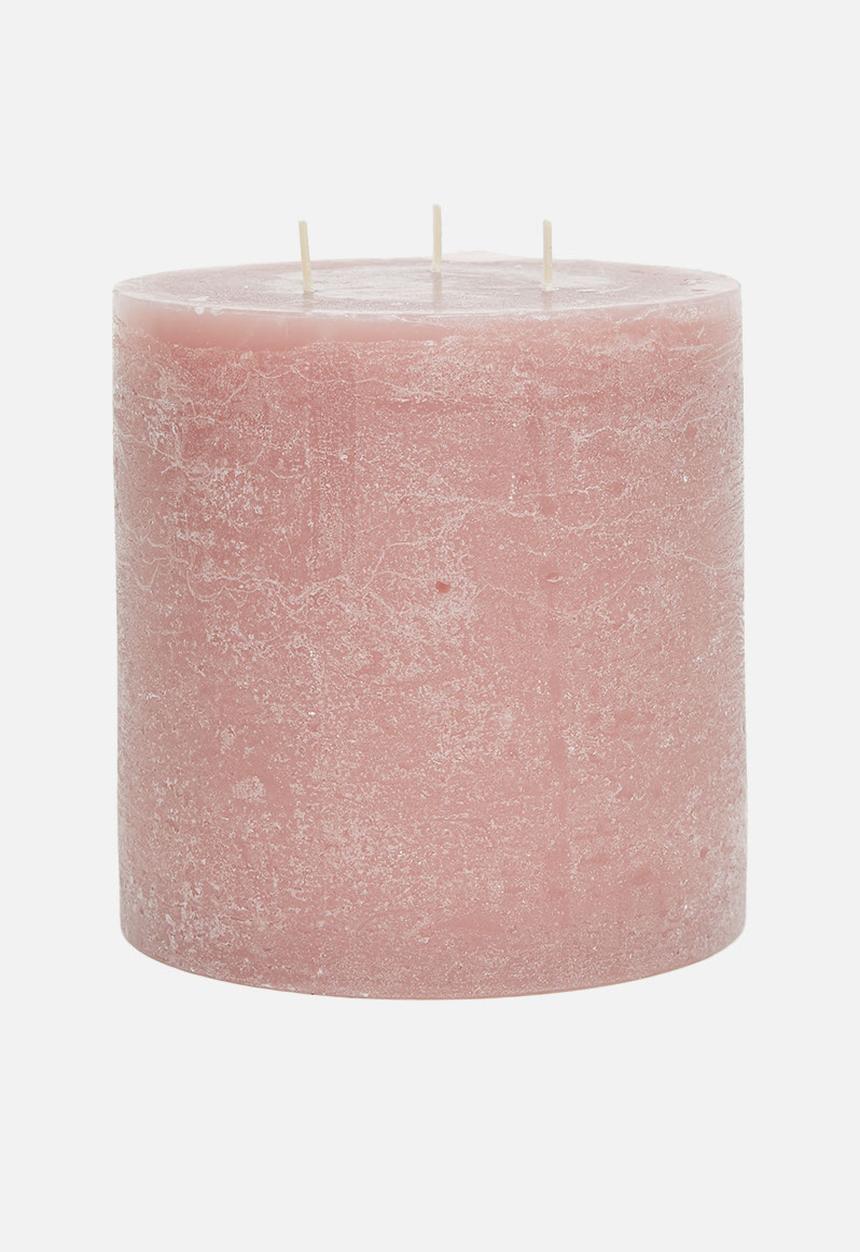 H&S - 3 Wick pillar candle - dark pink