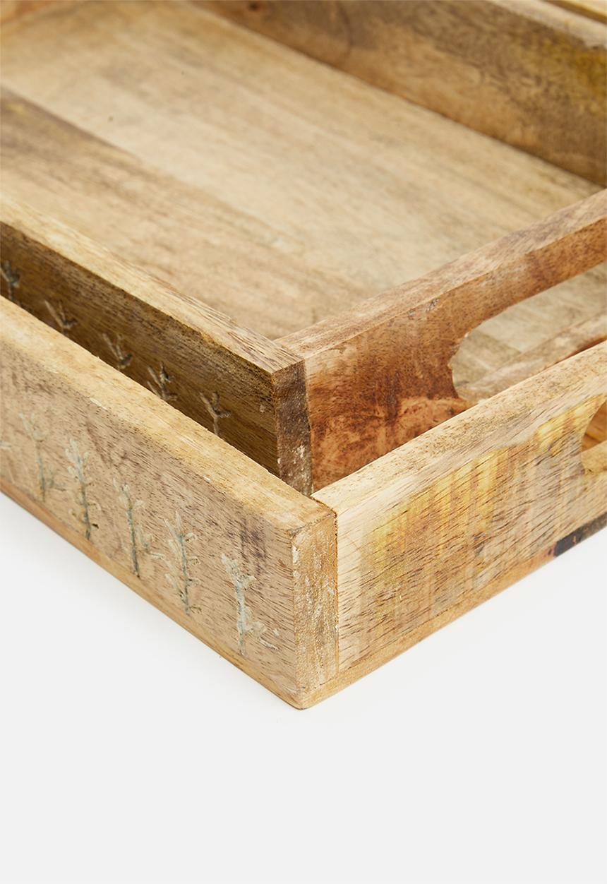 Excellent Houseware - Serving tray set - wood