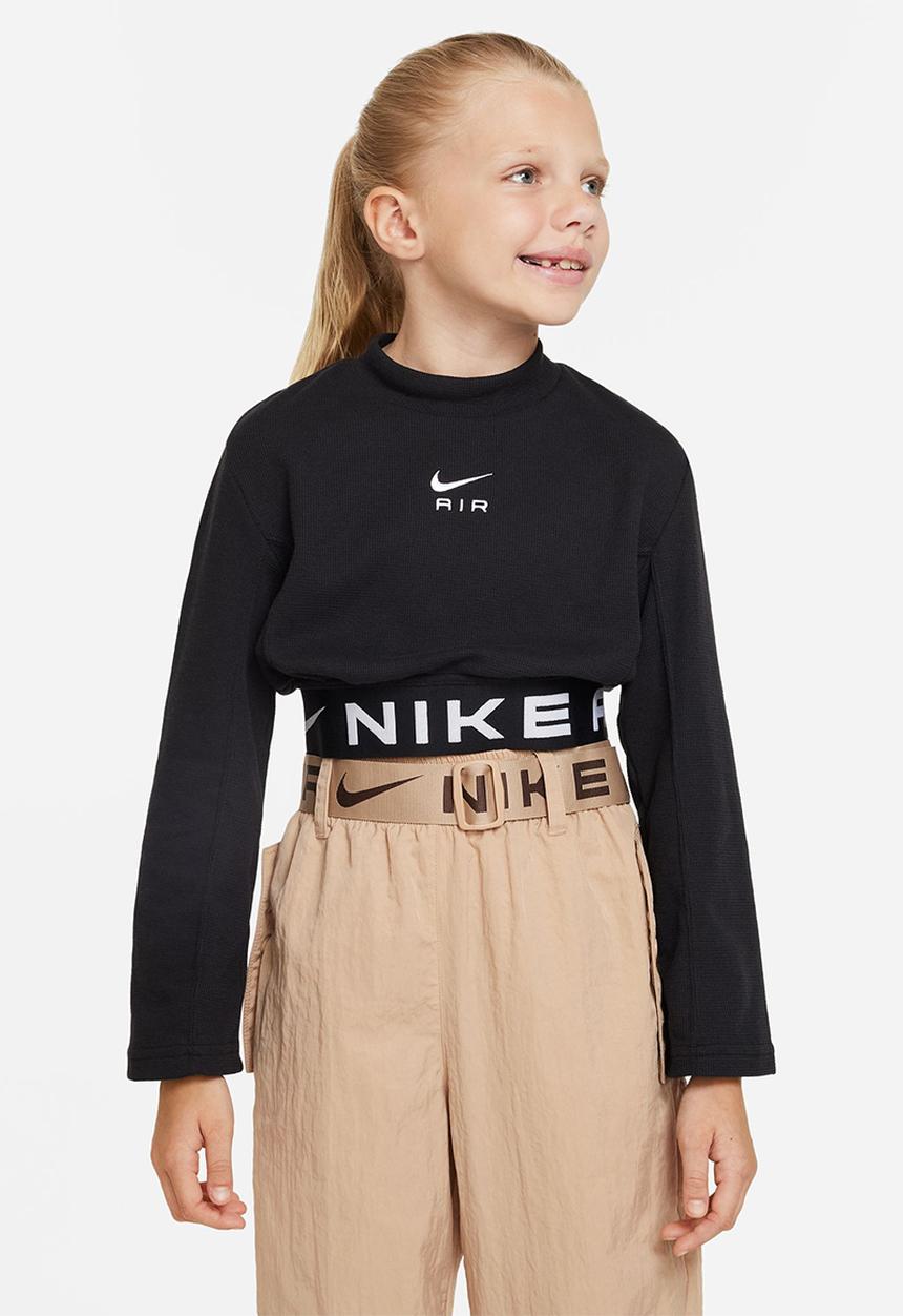 Nike - G nsw air long sleeve top mixed mtrl - black/white