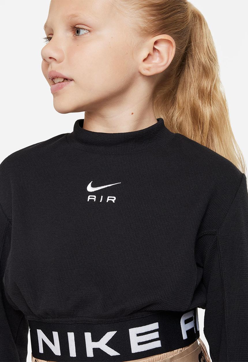 Nike - G nsw air long sleeve top mixed mtrl - black/white